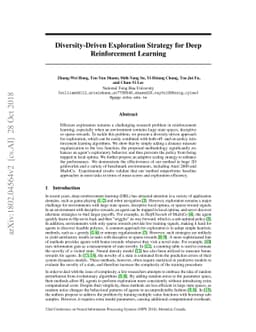 Diversity-Driven Exploration Strategy for Deep Reinforcement Learning