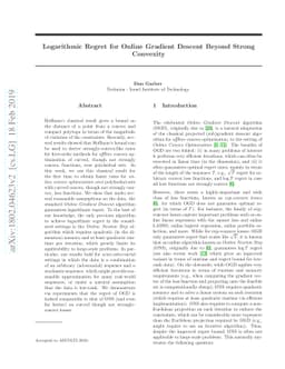 Logarithmic Regret for Online Gradient Descent Beyond Strong Convexity