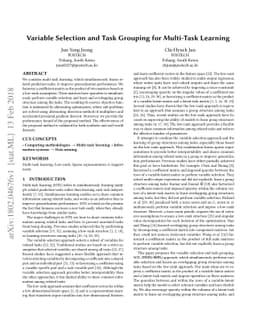 Variable Selection and Task Grouping for Multi-Task Learning