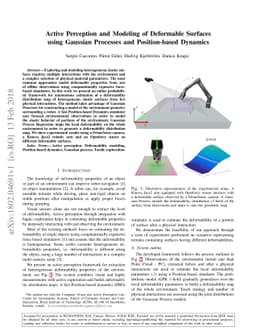 Active Perception and Modeling of Deformable Surfaces using Gaussian
  Processes and Position-based Dynamics