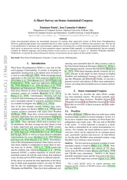 A Short Survey on Sense-Annotated Corpora