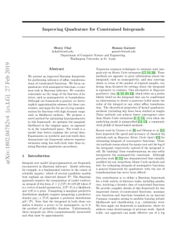 Improving Quadrature for Constrained Integrands