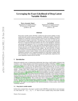 Leveraging the Exact Likelihood of Deep Latent Variable Models