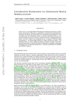 Uncertainty Estimation via Stochastic Batch Normalization