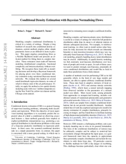 Conditional Density Estimation with Bayesian Normalising Flows