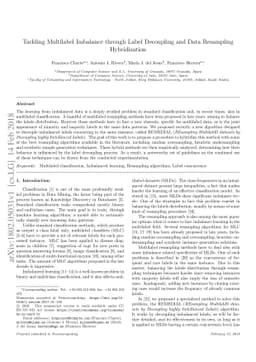 Tackling Multilabel Imbalance through Label Decoupling and Data
  Resampling Hybridization