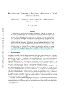 Benchmarking Framework for Performance-Evaluation of Causal Inference
  Analysis