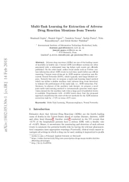 Multi-Task Learning for Extraction of Adverse Drug Reaction Mentions
  from Tweets