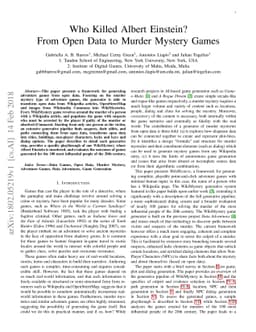 Who Killed Albert Einstein? From Open Data to Murder Mystery Games