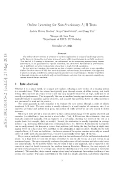 Online Learning for Non-Stationary A/B Tests