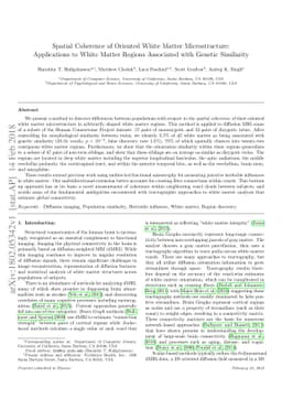 Spatial Coherence of Oriented White Matter Microstructure: Applications
  to White Matter Regions Associated with Genetic Similarity
