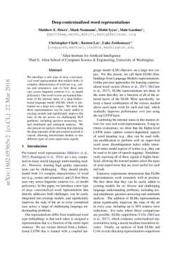 Deep contextualized word representations