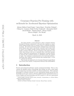 Covariance Function Pre-Training with m-Kernels for Accelerated Bayesian
  Optimisation