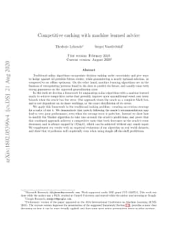 Competitive caching with machine learned advice
