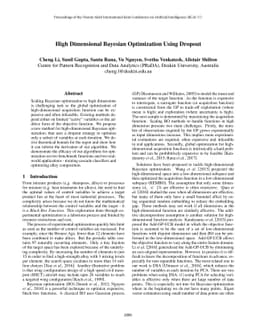 High Dimensional Bayesian Optimization Using Dropout