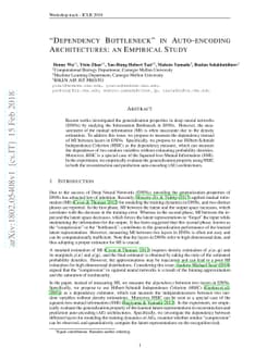 "Dependency Bottleneck" in Auto-encoding Architectures: an Empirical
  Study