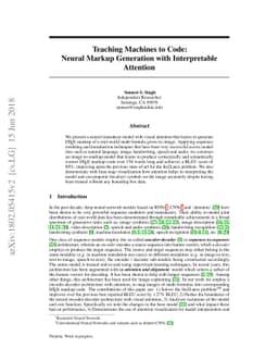 Teaching Machines to Code: Neural Markup Generation with Visual
  Attention