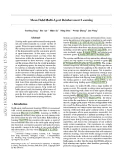 Mean Field Multi-Agent Reinforcement Learning