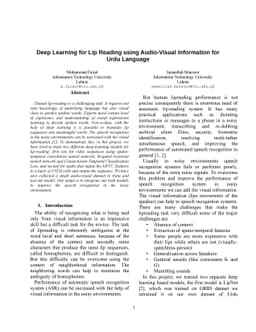 Deep Learning for Lip Reading using Audio-Visual Information for Urdu
  Language