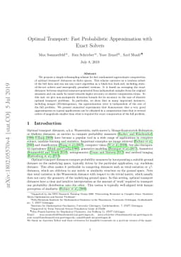 Optimal Transport: Fast Probabilistic Approximation with Exact Solvers