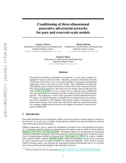 Conditioning of three-dimensional generative adversarial networks for
  pore and reservoir-scale models