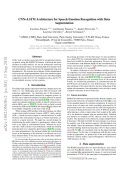 CNN+LSTM Architecture for Speech Emotion Recognition with Data
  Augmentation