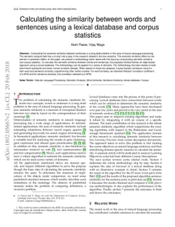 Calculating the similarity between words and sentences using a lexical
  database and corpus statistics
