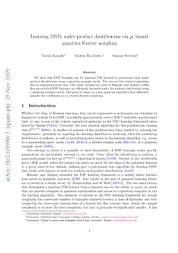 Learning DNFs under product distributions via μ-biased quantum
  Fourier sampling