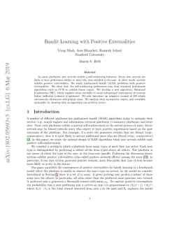 Bandit Learning with Positive Externalities