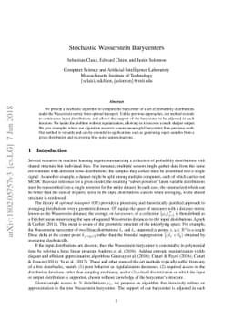 Stochastic Wasserstein Barycenters