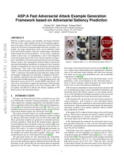 ASP:A Fast Adversarial Attack Example Generation Framework based on
  Adversarial Saliency Prediction