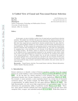 A Unified View of Causal and Non-causal Feature Selection