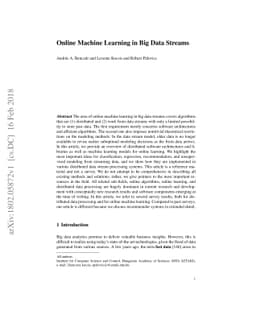 Online Machine Learning in Big Data Streams