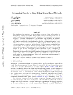 Recognizing Cuneiform Signs Using Graph Based Methods