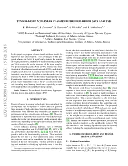 Tensor-based Nonlinear Classifier for High-Order Data Analysis