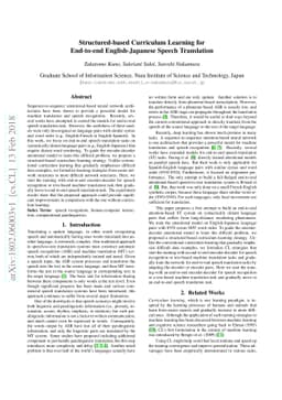 Structured-based Curriculum Learning for End-to-end English-Japanese
  Speech Translation