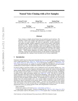 Neural Voice Cloning with a Few Samples