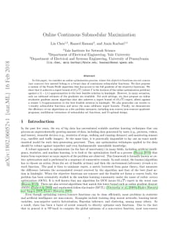 Online Continuous Submodular Maximization