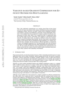 Variance-based Gradient Compression for Efficient Distributed Deep
  Learning