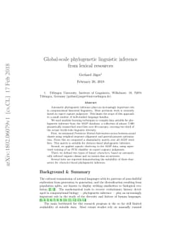 Global-scale phylogenetic linguistic inference from lexical resources