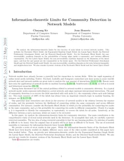 Information-theoretic Limits for Community Detection in Network Models