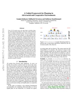 A Unified Framework for Planning in Adversarial and Cooperative
  Environments