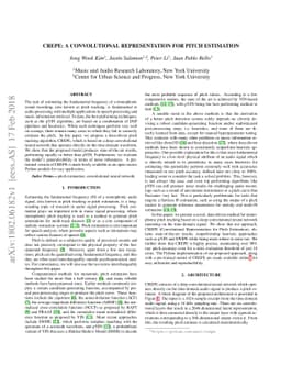 CREPE: A Convolutional Representation for Pitch Estimation