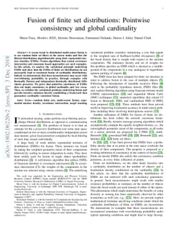 Fusion of finite set distributions: Pointwise consistency and global
  cardinality