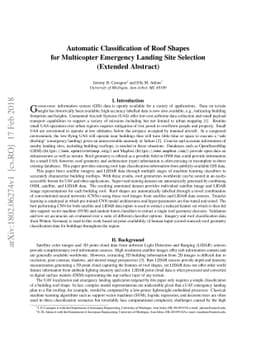 Automatic Classification of Roof Shapes for Multicopter Emergency
  Landing Site Selection