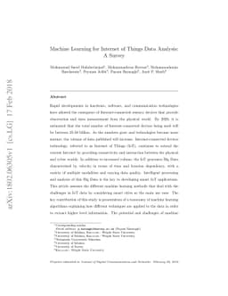 Machine learning for Internet of Things data analysis: A survey