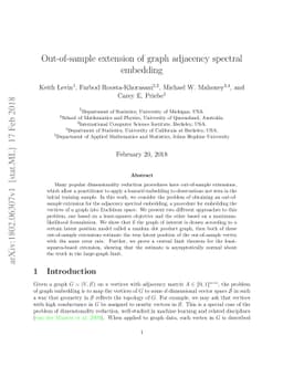 Out-of-sample extension of graph adjacency spectral embedding