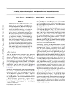 Learning Adversarially Fair and Transferable Representations