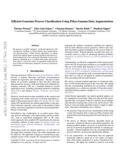 Efficient Gaussian Process Classification Using Polya-Gamma Data
  Augmentation