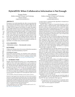 HybridSVD: When Collaborative Information is Not Enough